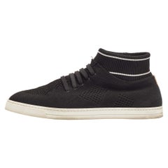 Fendi Black Knit Fabric Sock Sneakers Size 43
