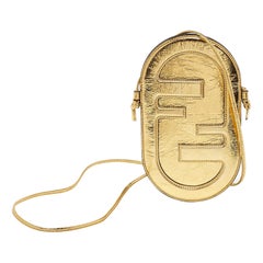 Fendi Portafoglio O'Lock in pelle metallizzata oro
