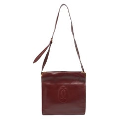 Cartier Burgundy Leather Les Must de Cartier Shoulder Bag