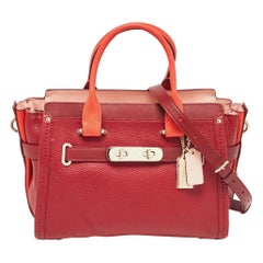 Coach Burgundy/Red Leather Swagger 27 Tote
