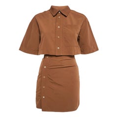 Jacquemus Brown Nylon Cut-Out Arles Mini Dress XS