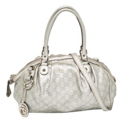 Cartera Sukey de piel Gucci Guccissima Plateada