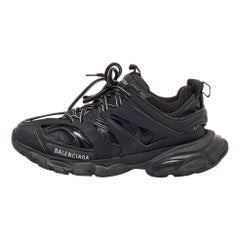 Used Balenciaga Black Fabric and Mesh Track Sneakers Size 39