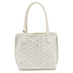 Goyard White Goyardine Coated Canvas Mini Reversible Anjou Tote