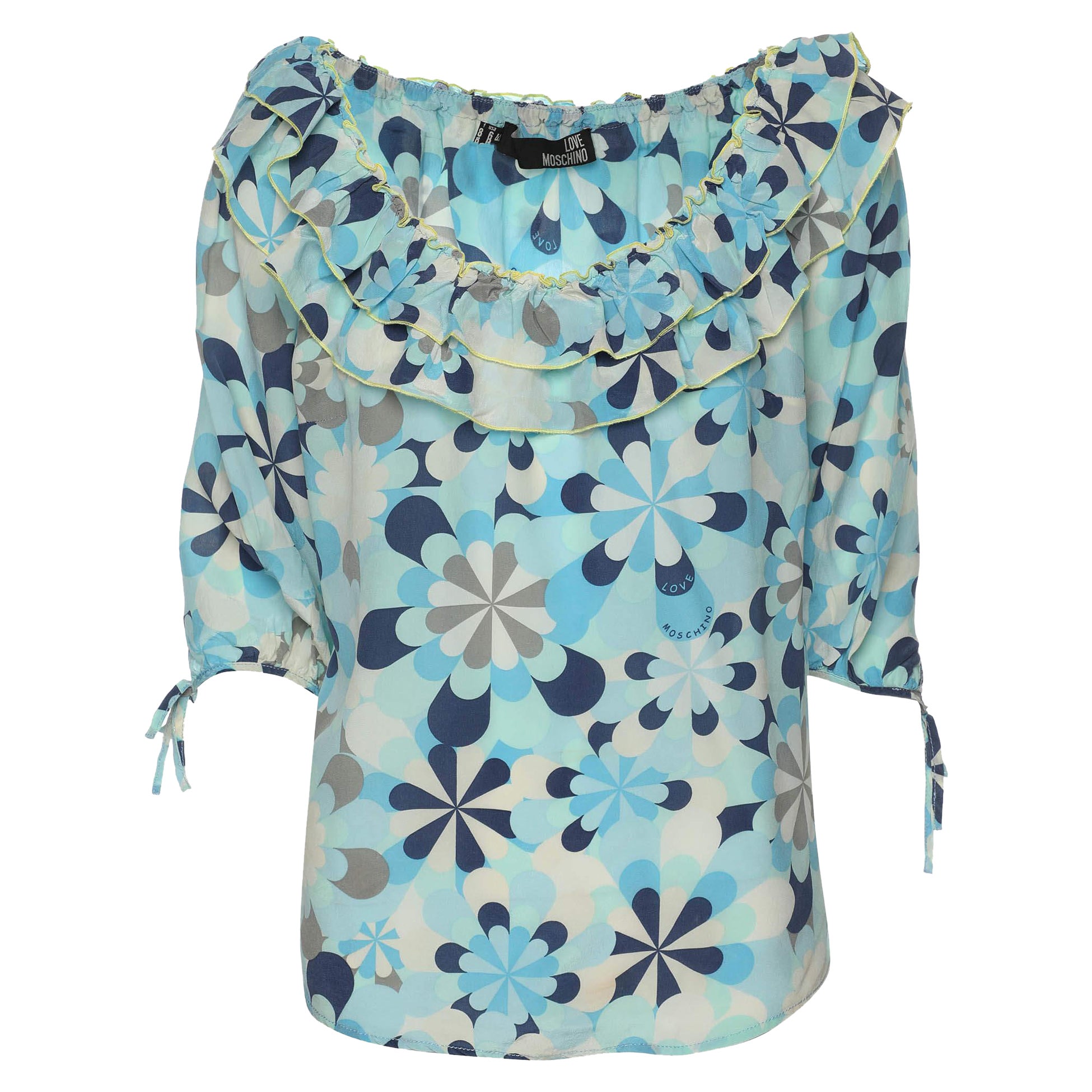 Love Moschino Top de seda estampado multicolor M