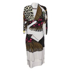 Roberto Cavalli Tubino in jersey stampato multicolore XL