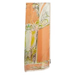 Roberto Cavalli Estola de gasa de seda estampada naranja