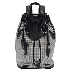 Mochila Burberry de ante y piel efecto espejo negro/plata