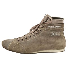 Dolce & Gabbana Grey Suede High Top Sneakers Size 43.5