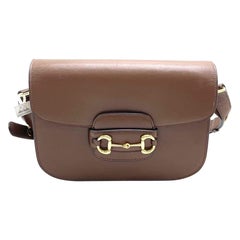 Gucci 1955 Horsebit Shoulder Bag Caramel Brown Small Leather