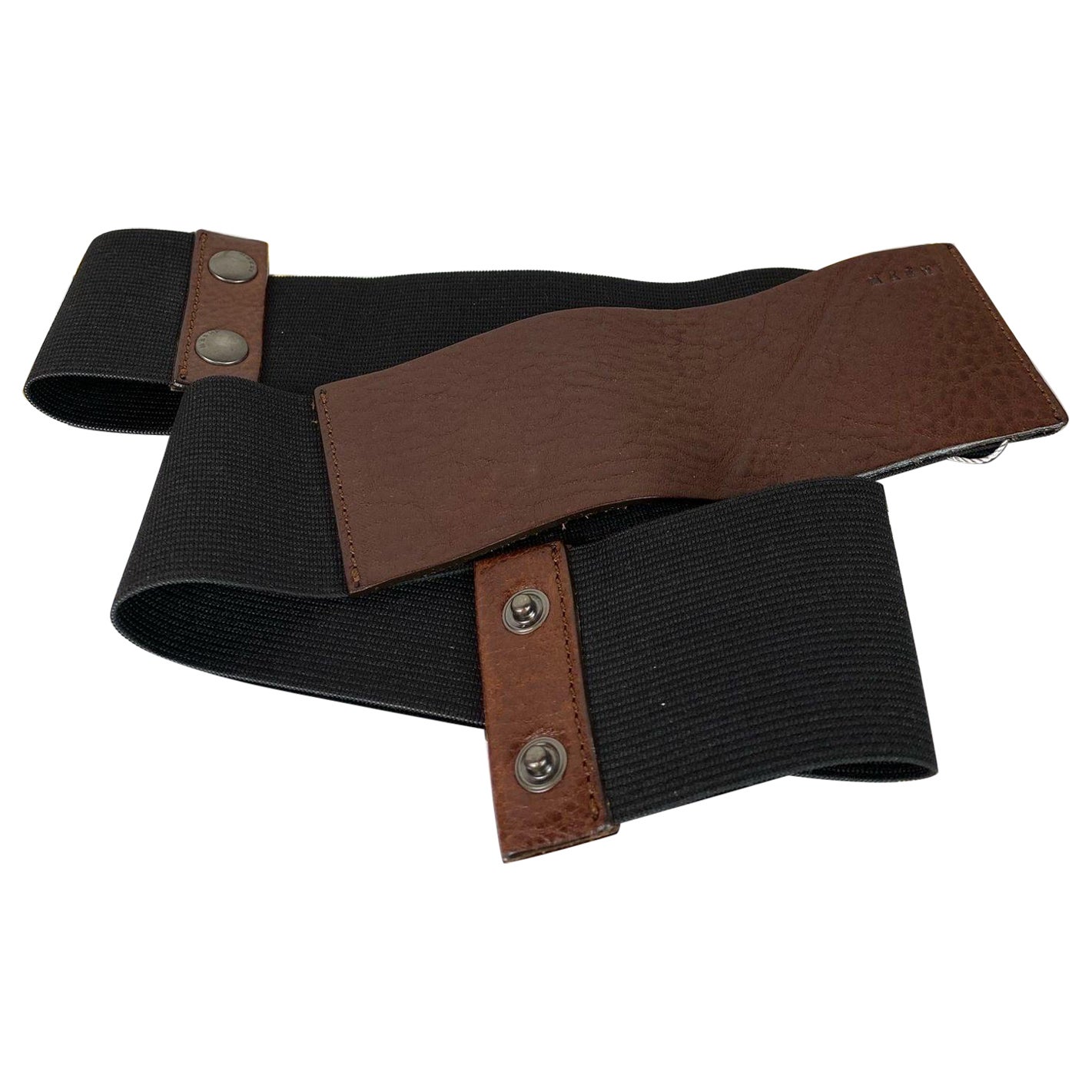Marni belt with elastic and brown leather insert. For Sale