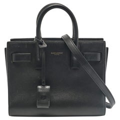 Saint Laurent Black Leather Nano Classic Sac De Jour Tote