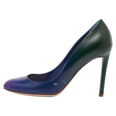 Dior Blue/Green Leather Round Toe Pumps Size 40