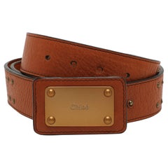 Chloe Tan Leather Buckle Belt 80CM