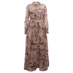 Christian Dior Pink Printed Cotton Dioriviera Toile de Jouy Maxi Shirt Dress M