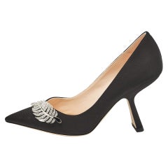 Nicholas Kirkwood Black Grosgrain Monstera Pumps Size 40