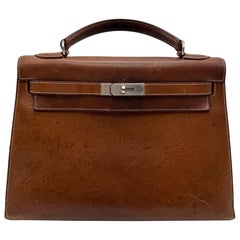 Hermes Paris Kelly 32 Tasche Vintage 1999 Brown Box Kalb