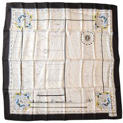 New Old Stock Escada Silk Scarf Made in Italy Sailboat Sailing away 8