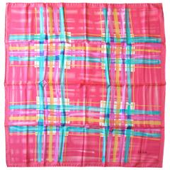 Vibrant Escada Tick Tack Toe New Old Stock Pink Teal Yellow Purple Made in Italy 2