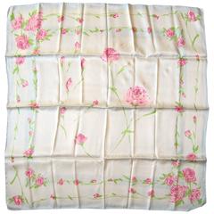 Escada New Old Stock Blue Pink Green Floral Scarf Made in Italy 11