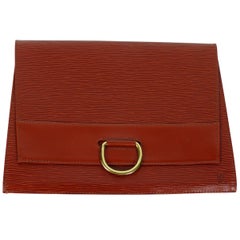 Louis Vuitton Clutch Lena in pelle di Epi marrone vintage