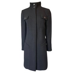 Chanel 9K$ Supermarket Kollektion Schwarzer Tweed-Mantel 44 FR