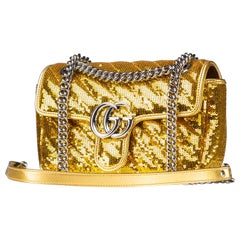 GG Gucci Marmont Rare Paillettes Diagonali Oro