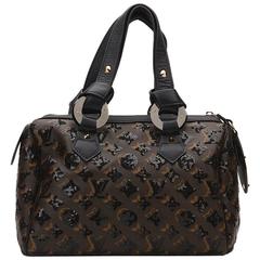 2000s Louis Vuitton Brown Coated Canvas Monogram Eclipse Sequins Noir Speedy 28