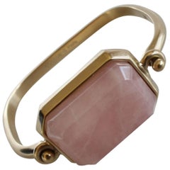 Goossens Paris Pink Quartz and Pale Gold Stones Bracelet