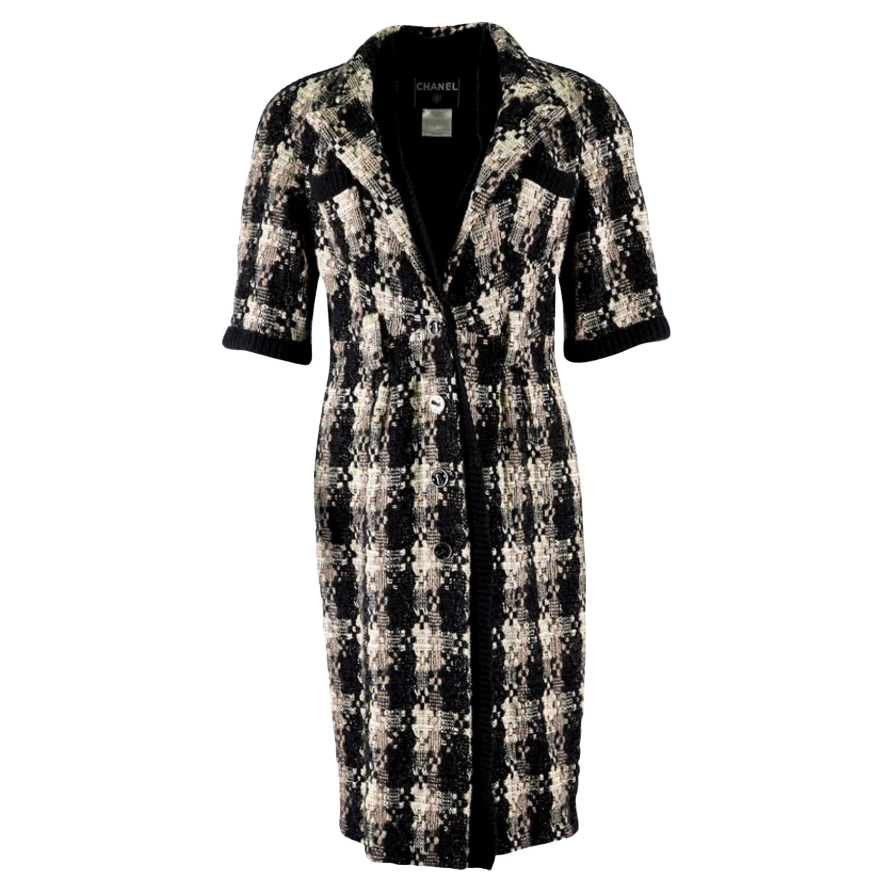 Chanel Rare Stunning Tweed Dress Coat 44 FR in vendita