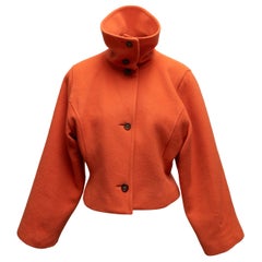 Isaac Mizrahi - Veste orange vintage en poils de chameau, taille US 8