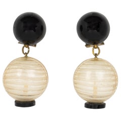 Vintage Monique Vedie, Line Vautrin School Resin Earrings Japanese Lantern