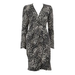 Salvatore Ferragamo Black Silk Patterned Dress Size S