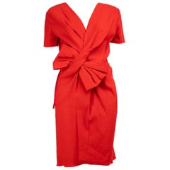 Lanvin Red Bow Detail Mini Dress Size S