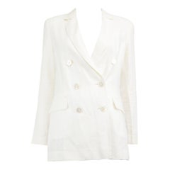 Luisa Spagnoli White Linen Blazer Size S