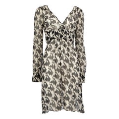 Diane von Furstenberg - Vestito in seta astratta con trasparenze Taglia XL