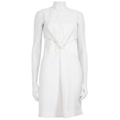 Victoria Beckham, abito bianco con taglio a torsione, taglia XS