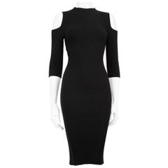 Maje Schwarzes Bodycon-Kleid mit kalten Schultern Größe S