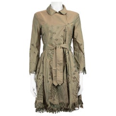 Ermanno Scervino Khaki Cut Out Detail Coat Dress Taglia M