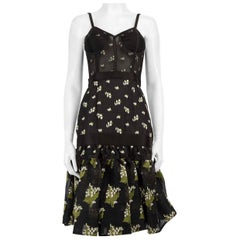 Alexander McQueen 2016 - Vestito bustier ricamato con orlo a peplo - taglia S