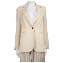 Reformation Cremefarbener einreihiger Blazer mit gepolstertem Deckel Größe XS