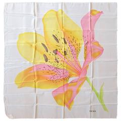 Wonderful Escada Lily Silk Scarf New Old stock made in Italy 7