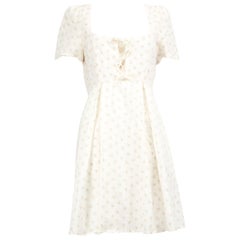 Thierry Colson mini-robe plissée à fleurs blanches, taille M