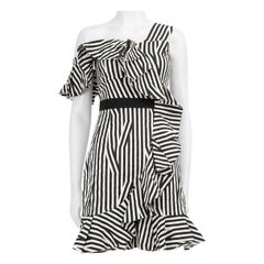 Self-Portrait Striped Ruffle Mini Sleeveless Dress Size S