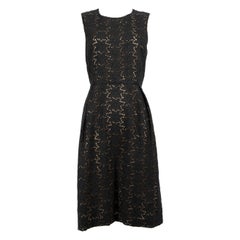 Max Mara Black Floral Lace Sleeveless Dress Size L