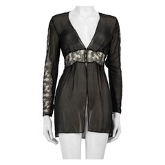 Agent Provocateur Black Silk Sheer Mini Dress Size S