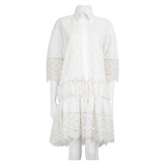 Ermanno Scervino White Broderie Anglaise Shirt Dress Taglia S.