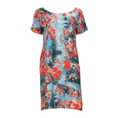 Erdem, mini robe à manches courtes à imprimé floral, taille L
