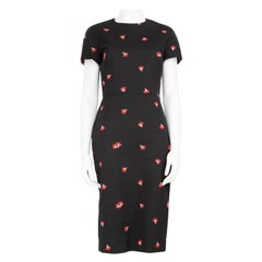 Victoria Beckham Black & Red Floral Dress Size XL