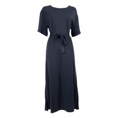 Max Mara Weekend Max Mara, robe midi plissée à manches courtes bleu marine, taille M